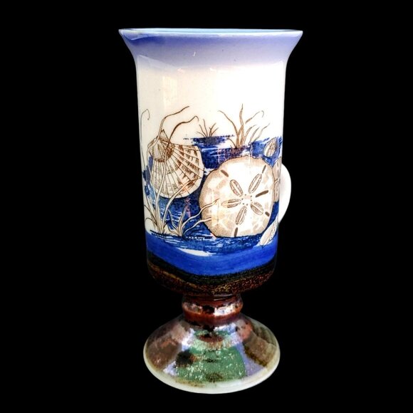 Otagiri Cup Ceramic Irish Coffee Demitasse Mug Seashell Sand Dollar 1970s - Picture 8 of 12